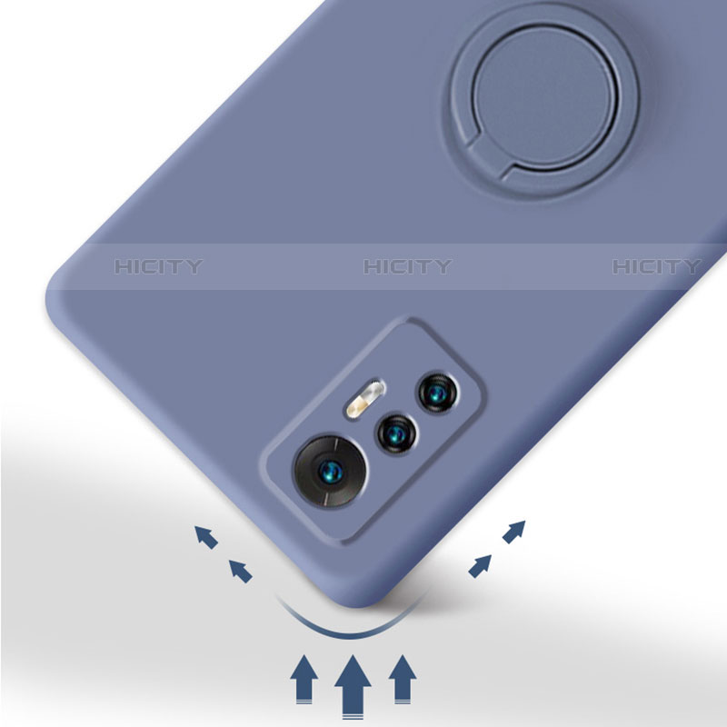 Funda Silicona Carcasa Ultrafina Goma con Magnetico Anillo de dedo Soporte para Xiaomi Mi 12 5G