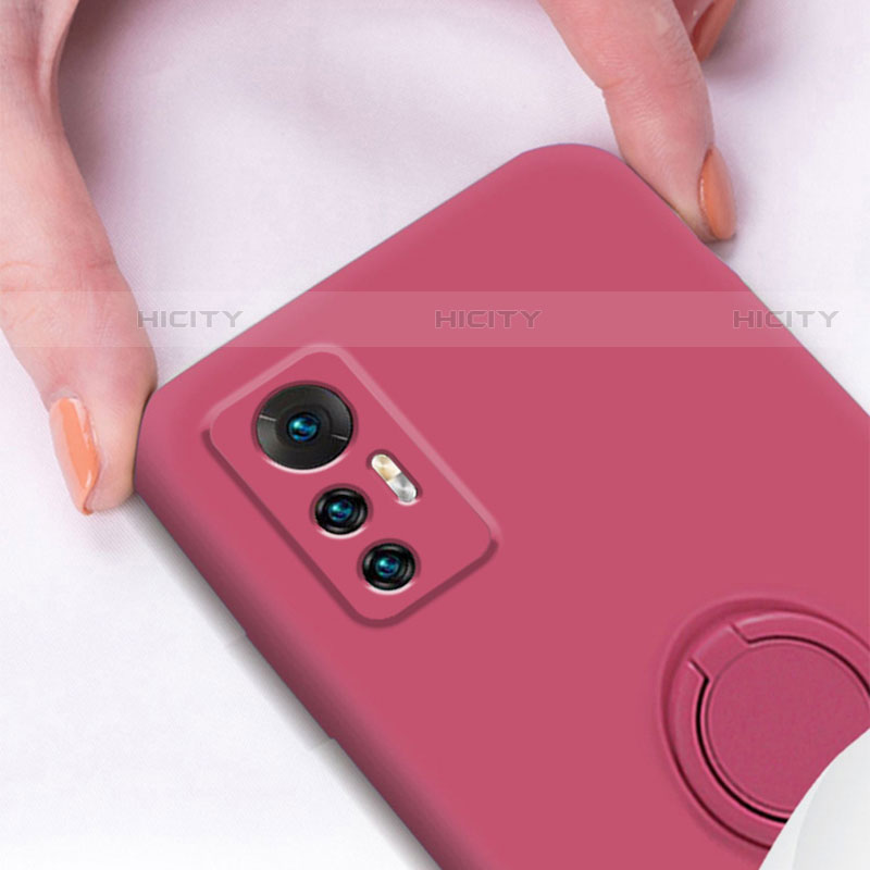 Funda Silicona Carcasa Ultrafina Goma con Magnetico Anillo de dedo Soporte para Xiaomi Mi 12 Pro 5G