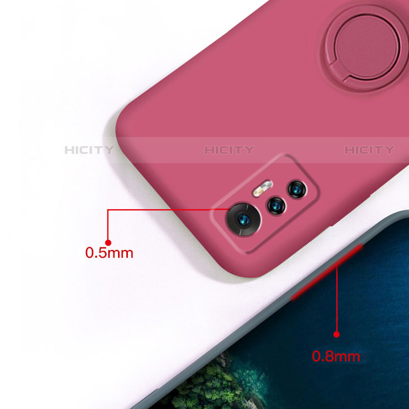 Funda Silicona Carcasa Ultrafina Goma con Magnetico Anillo de dedo Soporte para Xiaomi Mi 12S 5G
