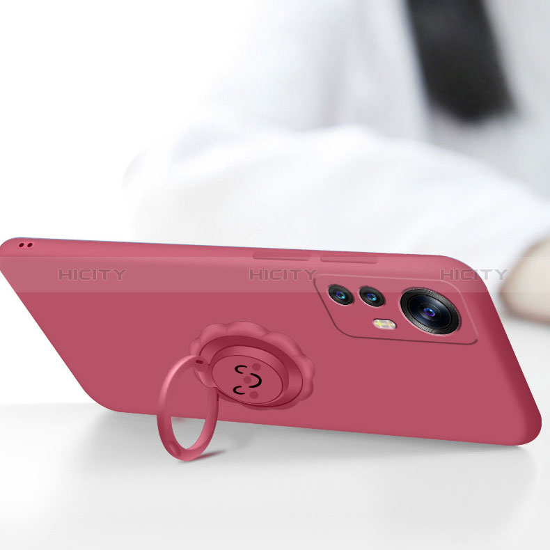 Funda Silicona Carcasa Ultrafina Goma con Magnetico Anillo de dedo Soporte para Xiaomi Mi 12T Pro 5G