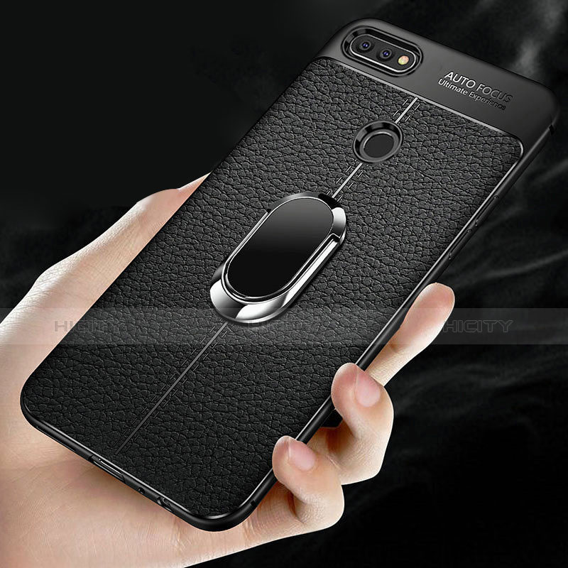 Funda Silicona Carcasa Ultrafina Goma con Magnetico Anillo de dedo Soporte para Xiaomi Mi 8 Lite