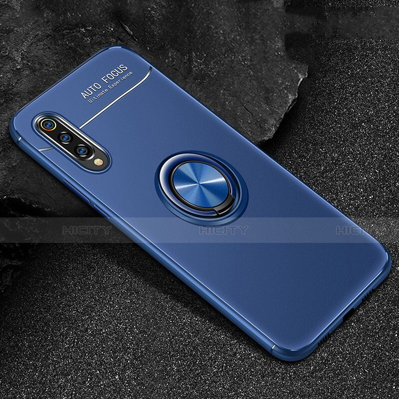 Funda Silicona Carcasa Ultrafina Goma con Magnetico Anillo de dedo Soporte para Xiaomi Mi 9 SE Azul