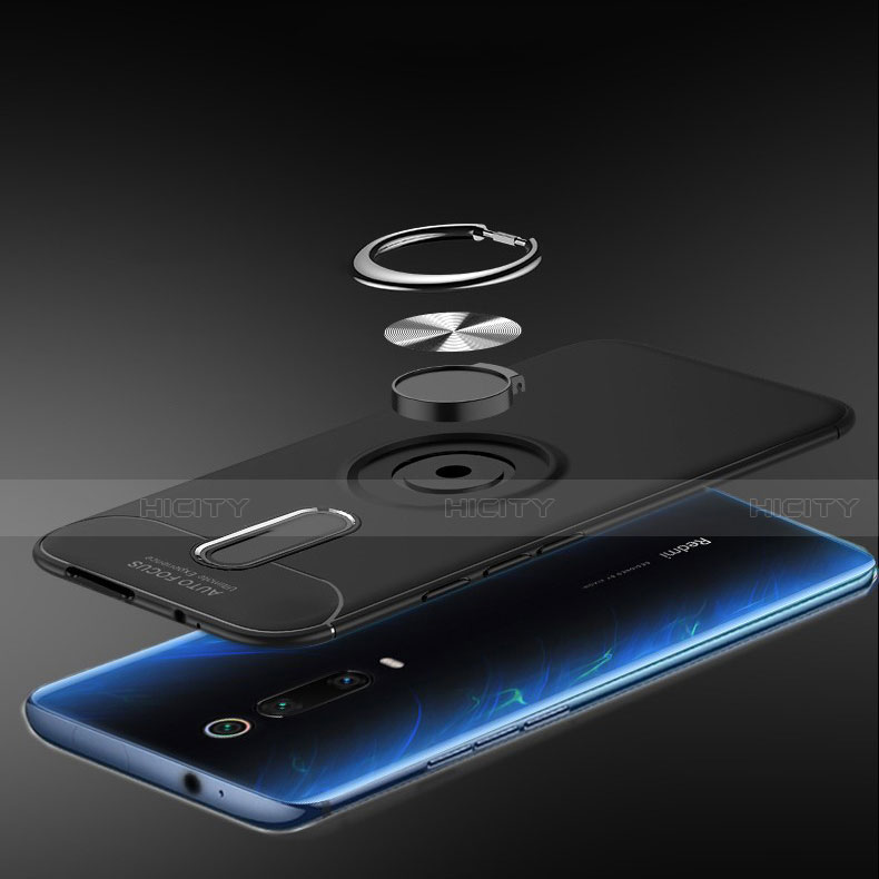Funda Silicona Carcasa Ultrafina Goma con Magnetico Anillo de dedo Soporte para Xiaomi Mi 9T