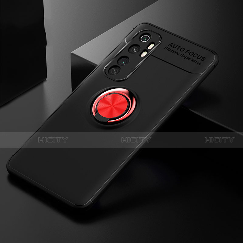 Funda Silicona Carcasa Ultrafina Goma con Magnetico Anillo de dedo Soporte para Xiaomi Mi Note 10 Lite