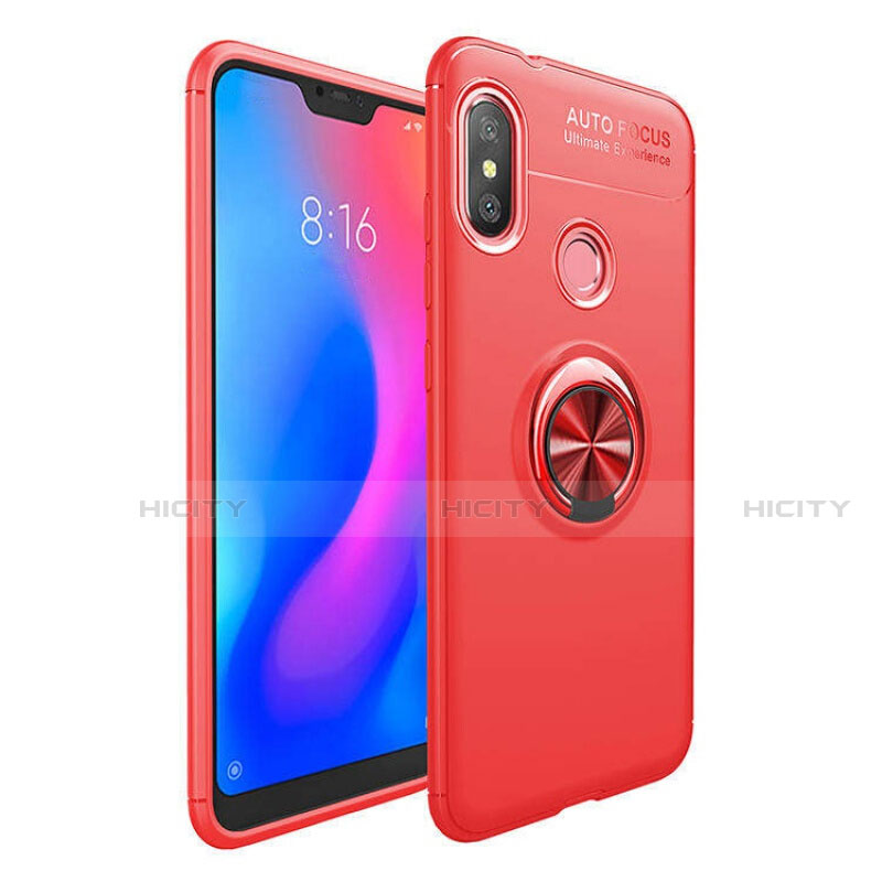 Funda Silicona Carcasa Ultrafina Goma con Magnetico Anillo de dedo Soporte para Xiaomi Redmi 6 Pro