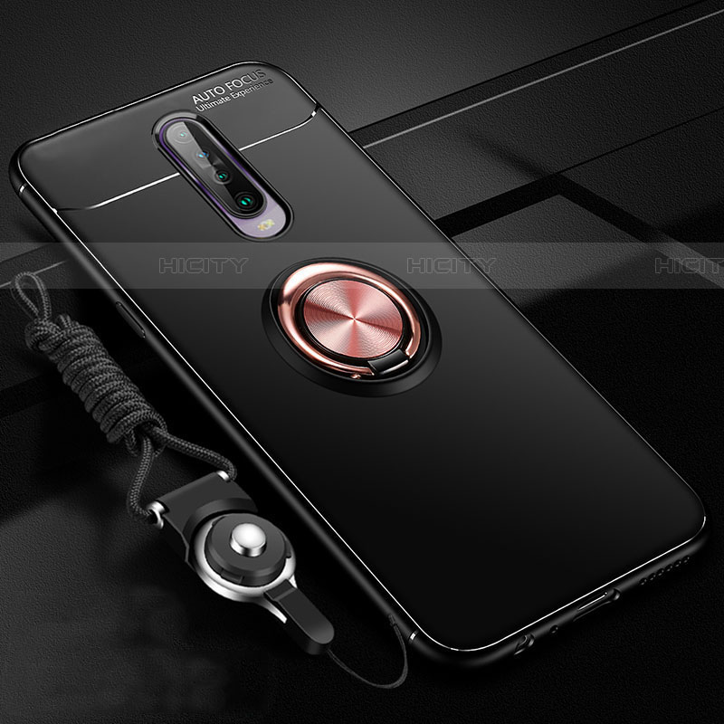 Funda Silicona Carcasa Ultrafina Goma con Magnetico Anillo de dedo Soporte para Xiaomi Redmi K30 4G