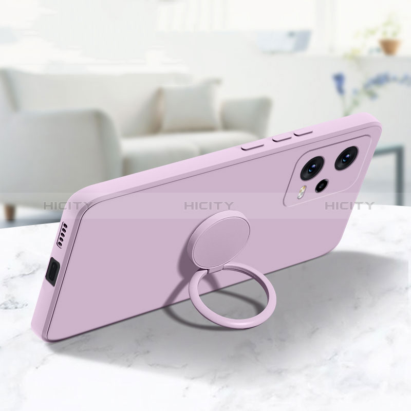 Funda Silicona Carcasa Ultrafina Goma con Magnetico Anillo de dedo Soporte para Xiaomi Redmi Note 12 Pro 5G