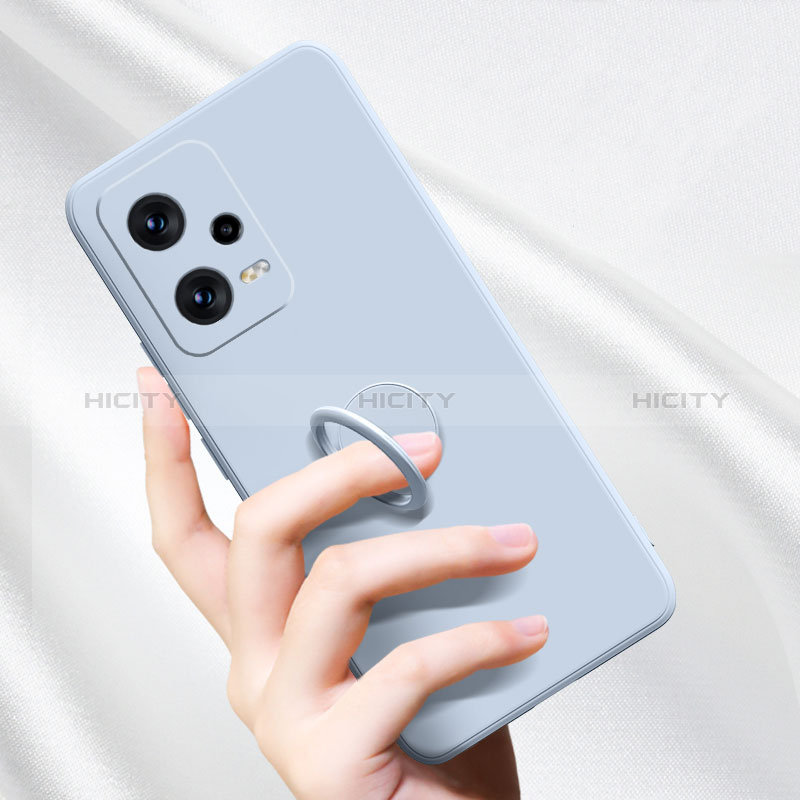 Funda Silicona Carcasa Ultrafina Goma con Magnetico Anillo de dedo Soporte para Xiaomi Redmi Note 12 Pro 5G