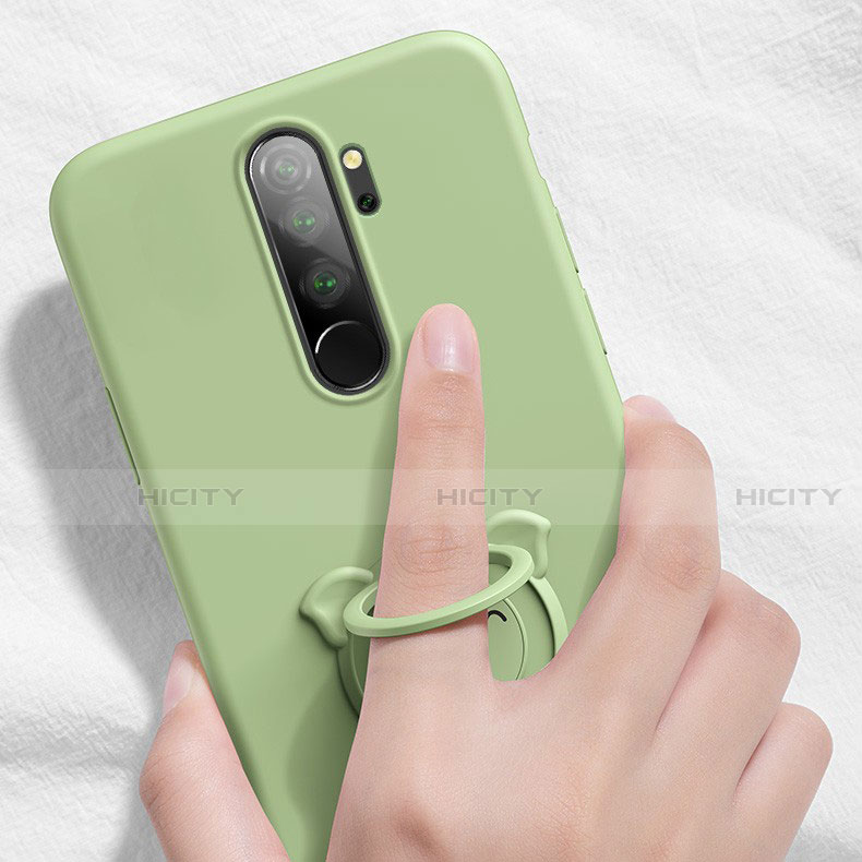 Funda Silicona Carcasa Ultrafina Goma con Magnetico Anillo de dedo Soporte para Xiaomi Redmi Note 8 Pro