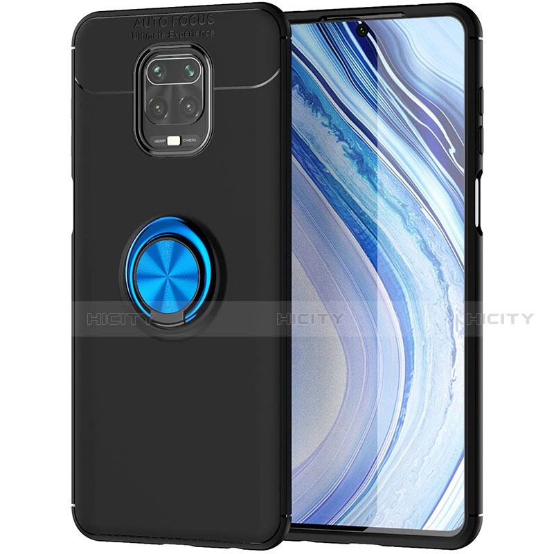 Funda Silicona Carcasa Ultrafina Goma con Magnetico Anillo de dedo Soporte para Xiaomi Redmi Note 9 Pro