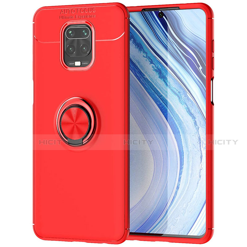 Funda Silicona Carcasa Ultrafina Goma con Magnetico Anillo de dedo Soporte para Xiaomi Redmi Note 9 Pro Max