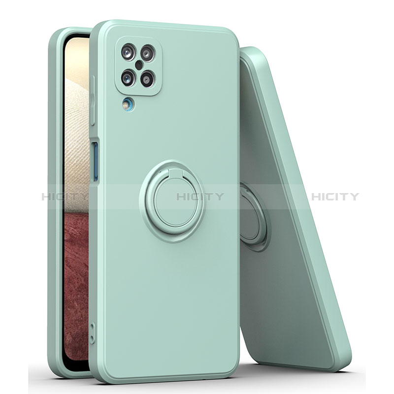 Funda Silicona Carcasa Ultrafina Goma con Magnetico Anillo de dedo Soporte QW1 para Samsung Galaxy M12