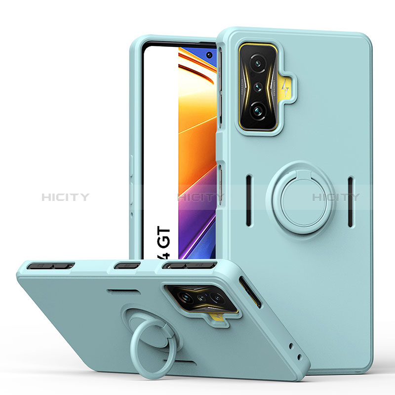 Funda Silicona Carcasa Ultrafina Goma con Magnetico Anillo de dedo Soporte QW1 para Xiaomi Poco F4 GT 5G