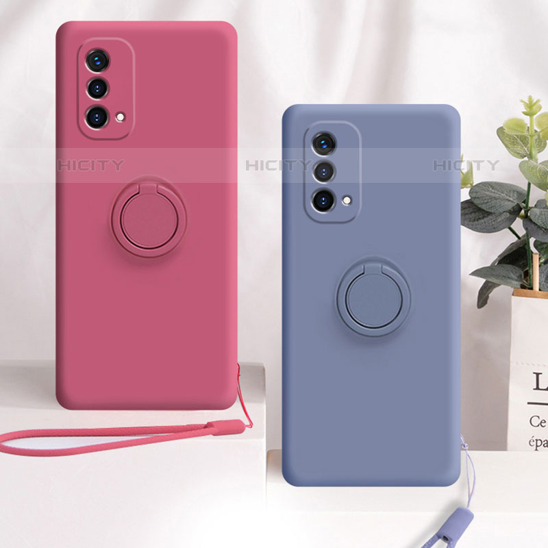 Funda Silicona Carcasa Ultrafina Goma con Magnetico Anillo de dedo Soporte S01 para OnePlus Nord N200 5G