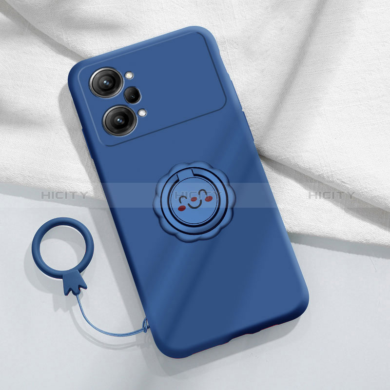 Funda Silicona Carcasa Ultrafina Goma con Magnetico Anillo de dedo Soporte S01 para Oppo K10 Pro 5G Azul