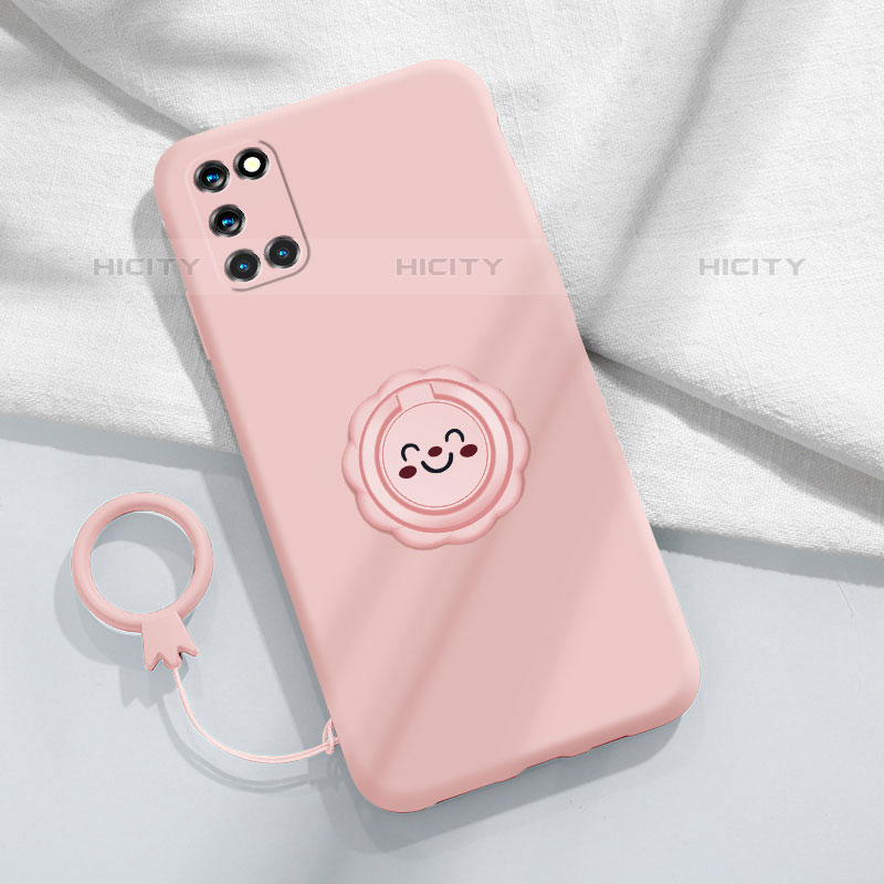 Funda Silicona Carcasa Ultrafina Goma con Magnetico Anillo de dedo Soporte S01 para Oppo Reno6 Pro 5G