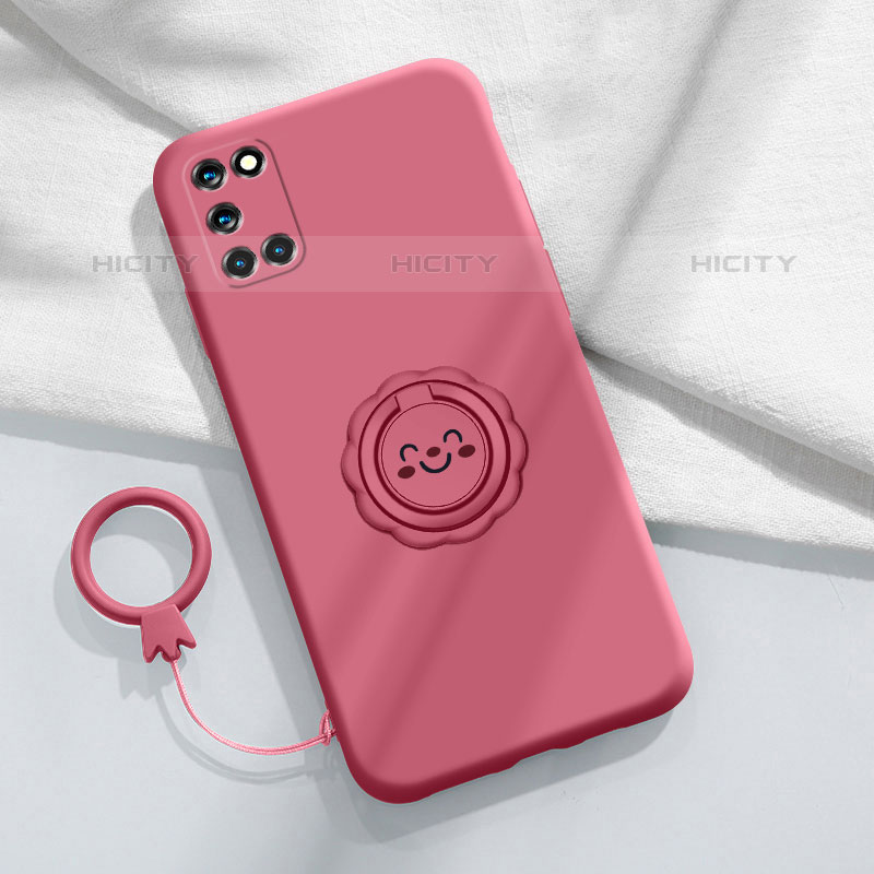 Funda Silicona Carcasa Ultrafina Goma con Magnetico Anillo de dedo Soporte S01 para Oppo Reno6 Pro+ Plus 5G