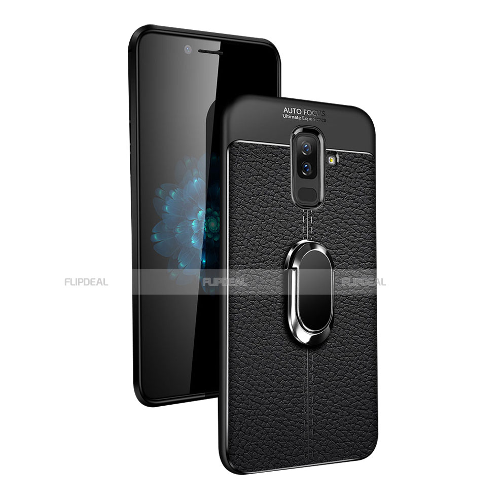 Funda Silicona Carcasa Ultrafina Goma con Magnetico Anillo de dedo Soporte S01 para Samsung Galaxy A9 Star Lite