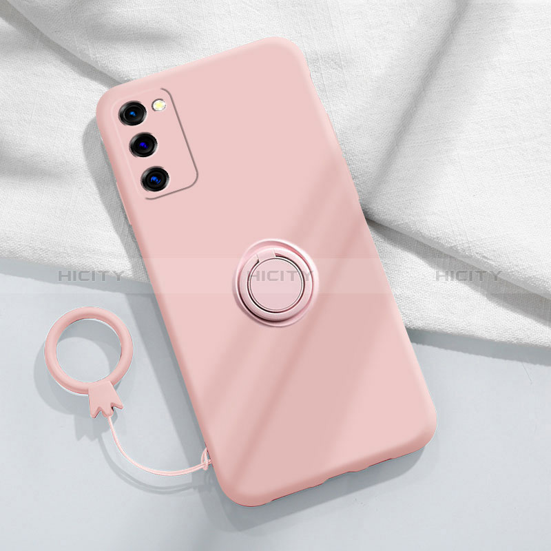 Funda Silicona Carcasa Ultrafina Goma con Magnetico Anillo de dedo Soporte S01 para Samsung Galaxy S20 FE 5G Rosa