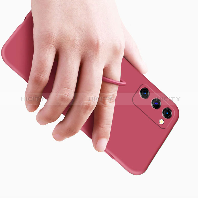 Funda Silicona Carcasa Ultrafina Goma con Magnetico Anillo de dedo Soporte S01 para Samsung Galaxy S20 Lite 5G