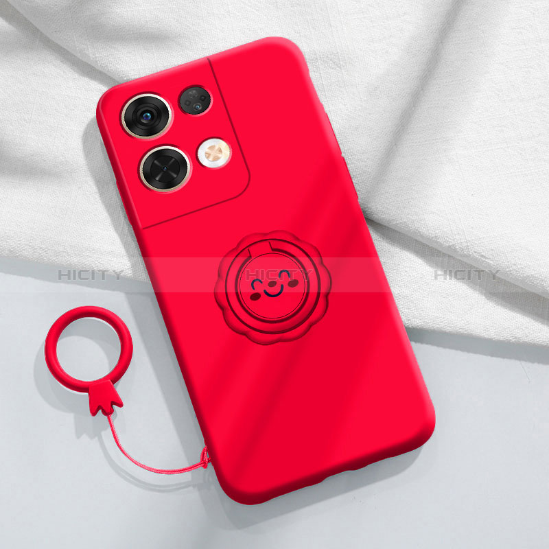 Funda Silicona Carcasa Ultrafina Goma con Magnetico Anillo de dedo Soporte S01 para Xiaomi Redmi Note 13 Pro 5G