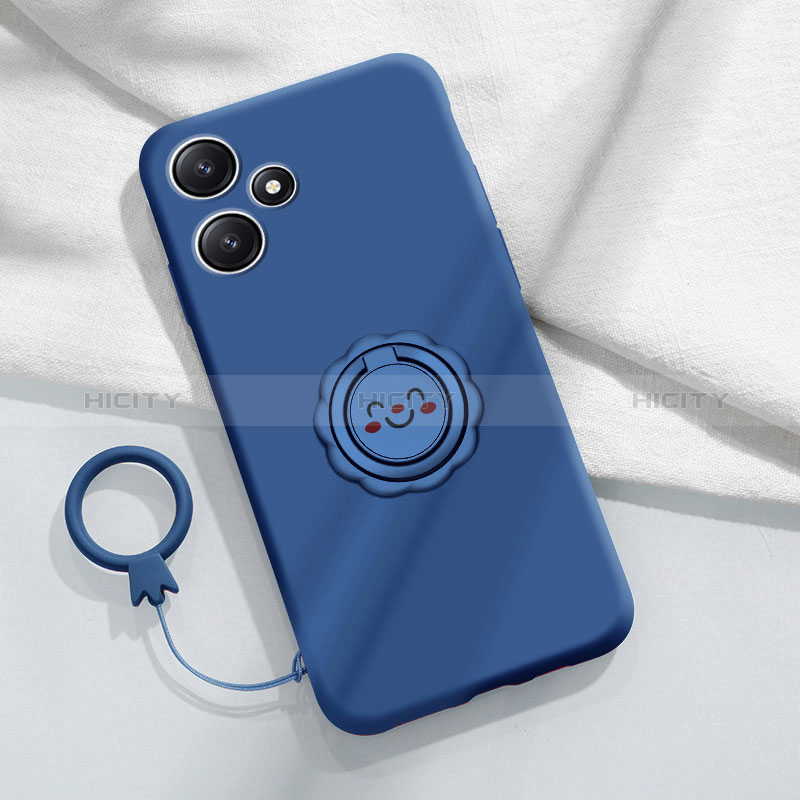Funda Silicona Carcasa Ultrafina Goma con Magnetico Anillo de dedo Soporte S02 para Xiaomi Redmi 12 5G