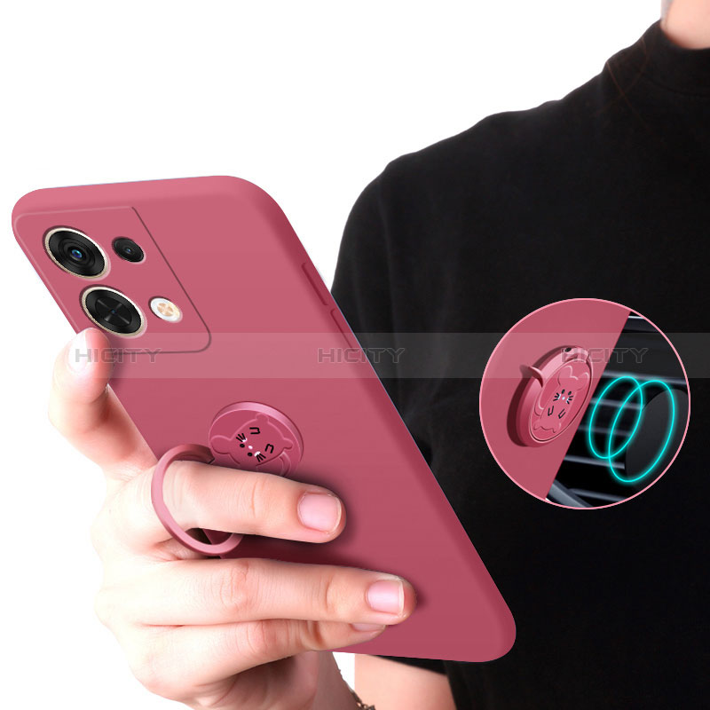 Funda Silicona Carcasa Ultrafina Goma con Magnetico Anillo de dedo Soporte S02 para Xiaomi Redmi Note 13 Pro 5G