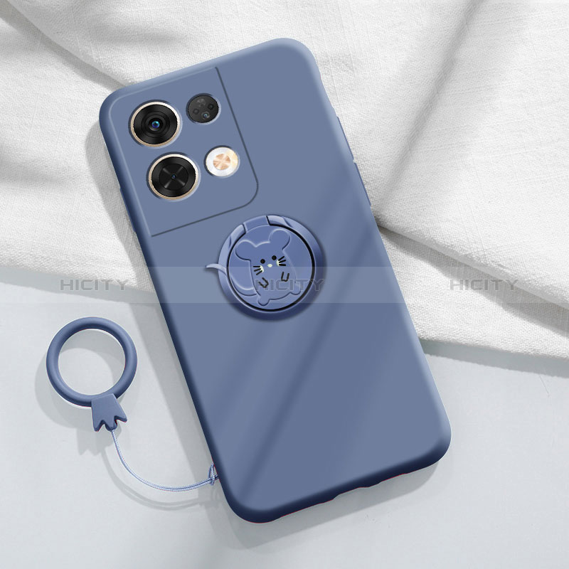 Funda Silicona Carcasa Ultrafina Goma con Magnetico Anillo de dedo Soporte S02 para Xiaomi Redmi Note 13 Pro 5G