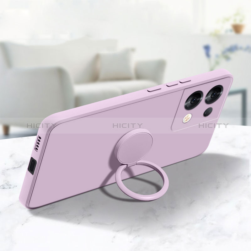 Funda Silicona Carcasa Ultrafina Goma con Magnetico Anillo de dedo Soporte S04 para Oppo Reno9 Pro+ Plus 5G