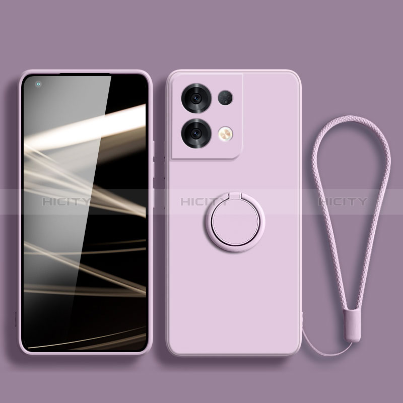 Funda Silicona Carcasa Ultrafina Goma con Magnetico Anillo de dedo Soporte S04 para Oppo Reno9 Pro+ Plus 5G