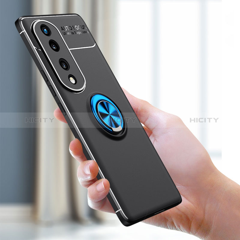 Funda Silicona Carcasa Ultrafina Goma con Magnetico Anillo de dedo Soporte SD1 para Huawei Honor 70 Pro 5G