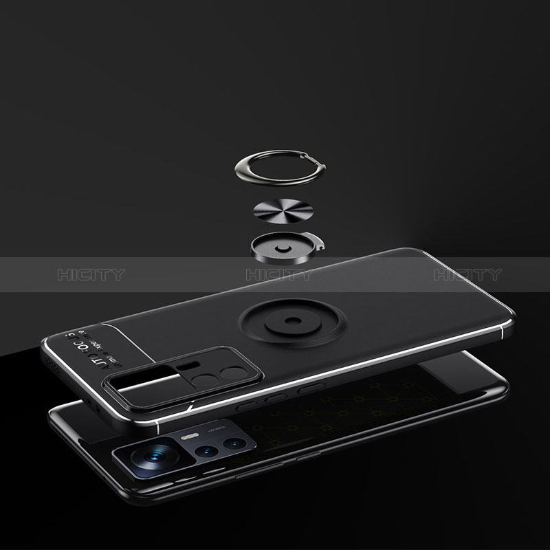 Funda Silicona Carcasa Ultrafina Goma con Magnetico Anillo de dedo Soporte SD1 para Xiaomi Mi 12T 5G