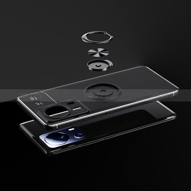 Funda Silicona Carcasa Ultrafina Goma con Magnetico Anillo de dedo Soporte SD1 para Xiaomi Mi 13 Lite 5G