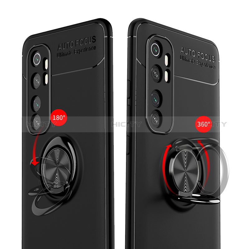 Funda Silicona Carcasa Ultrafina Goma con Magnetico Anillo de dedo Soporte SD1 para Xiaomi Mi Note 10 Lite