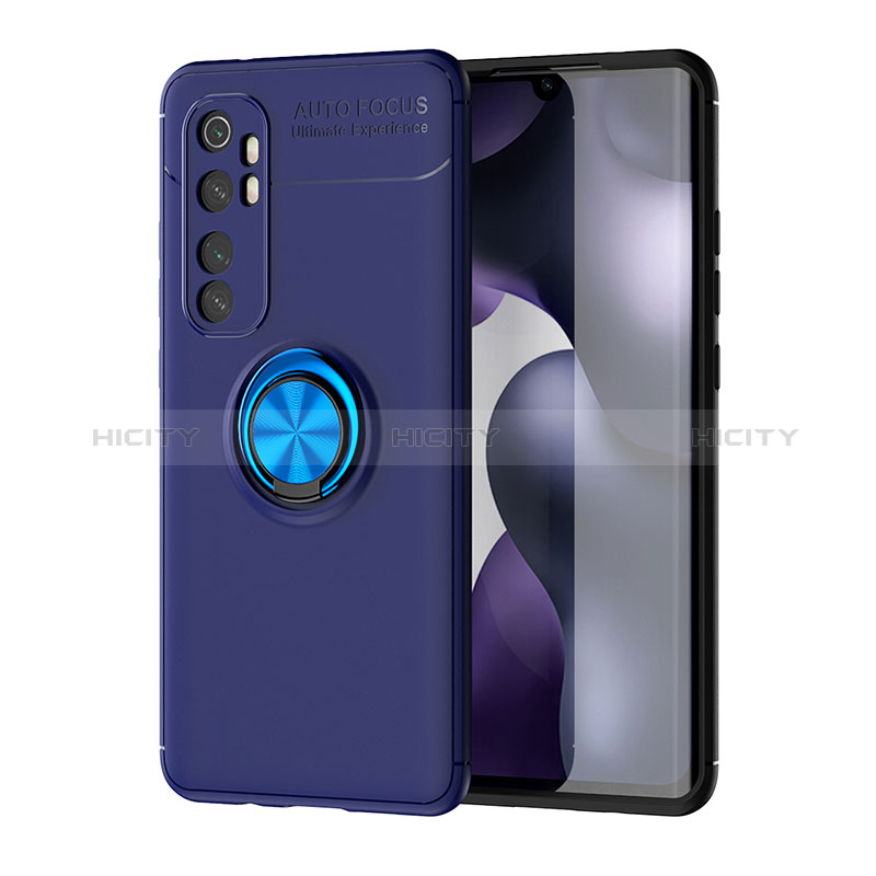 Funda Silicona Carcasa Ultrafina Goma con Magnetico Anillo de dedo Soporte SD1 para Xiaomi Mi Note 10 Lite