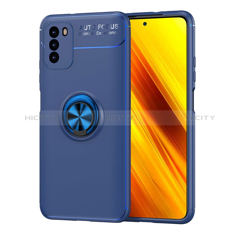 Funda Silicona Carcasa Ultrafina Goma con Magnetico Anillo de dedo Soporte SD1 para Xiaomi Poco M3