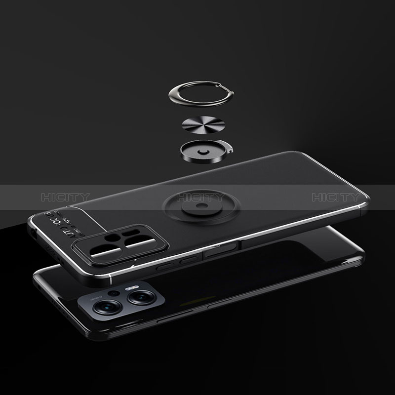 Funda Silicona Carcasa Ultrafina Goma con Magnetico Anillo de dedo Soporte SD1 para Xiaomi Poco X4 GT 5G