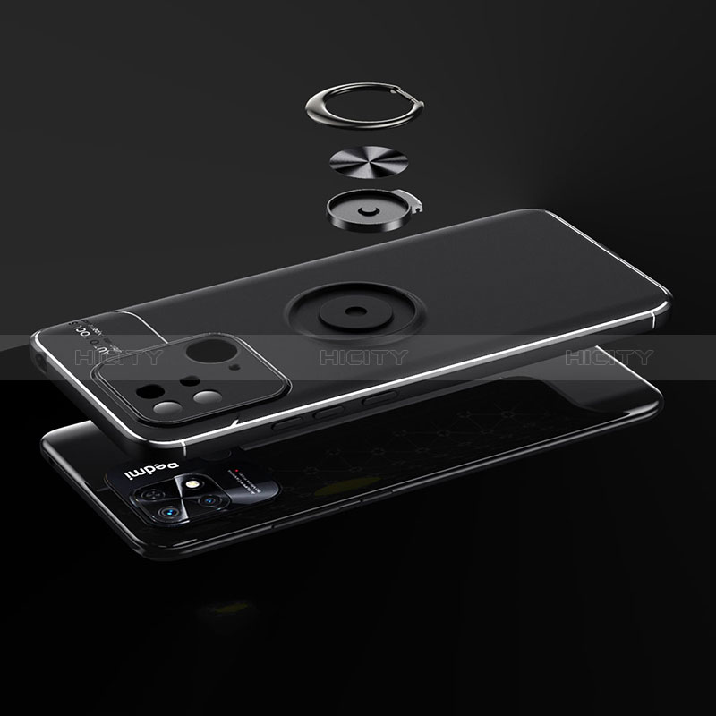 Funda Silicona Carcasa Ultrafina Goma con Magnetico Anillo de dedo Soporte SD1 para Xiaomi Redmi 10 India