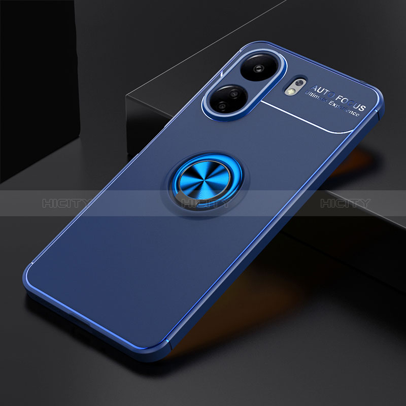 Funda Silicona Carcasa Ultrafina Goma con Magnetico Anillo de dedo Soporte SD1 para Xiaomi Redmi 13C Azul