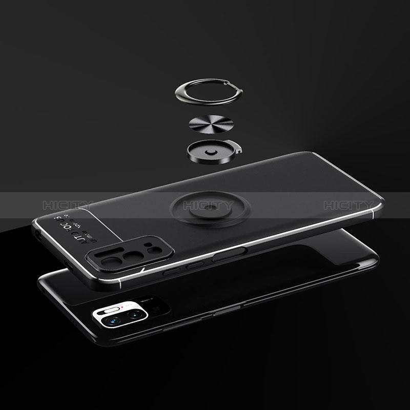 Funda Silicona Carcasa Ultrafina Goma con Magnetico Anillo de dedo Soporte SD1 para Xiaomi Redmi Note 10 5G