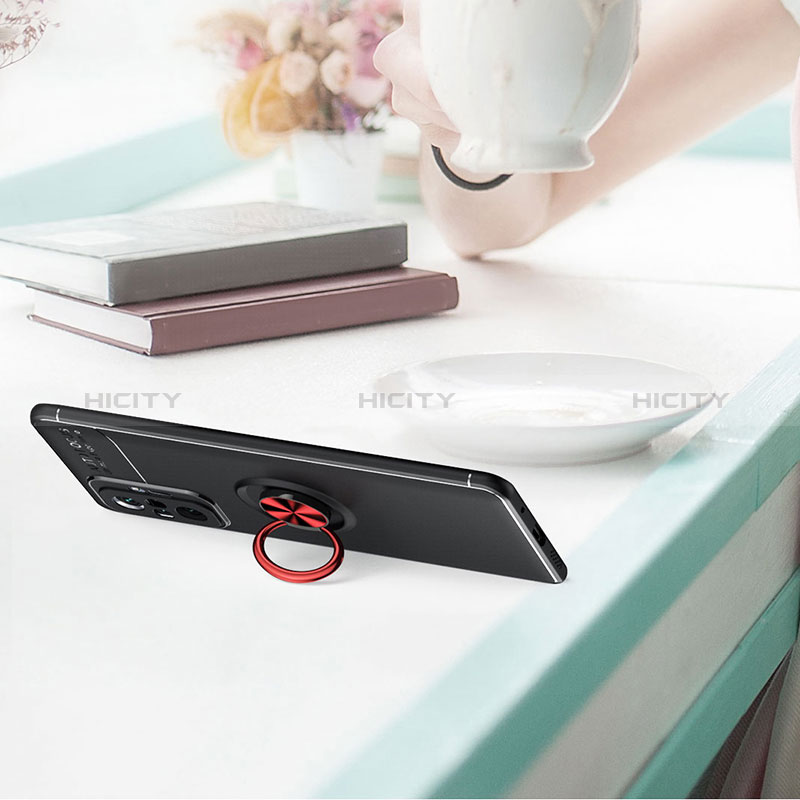 Funda Silicona Carcasa Ultrafina Goma con Magnetico Anillo de dedo Soporte SD1 para Xiaomi Redmi Note 10 Pro 4G