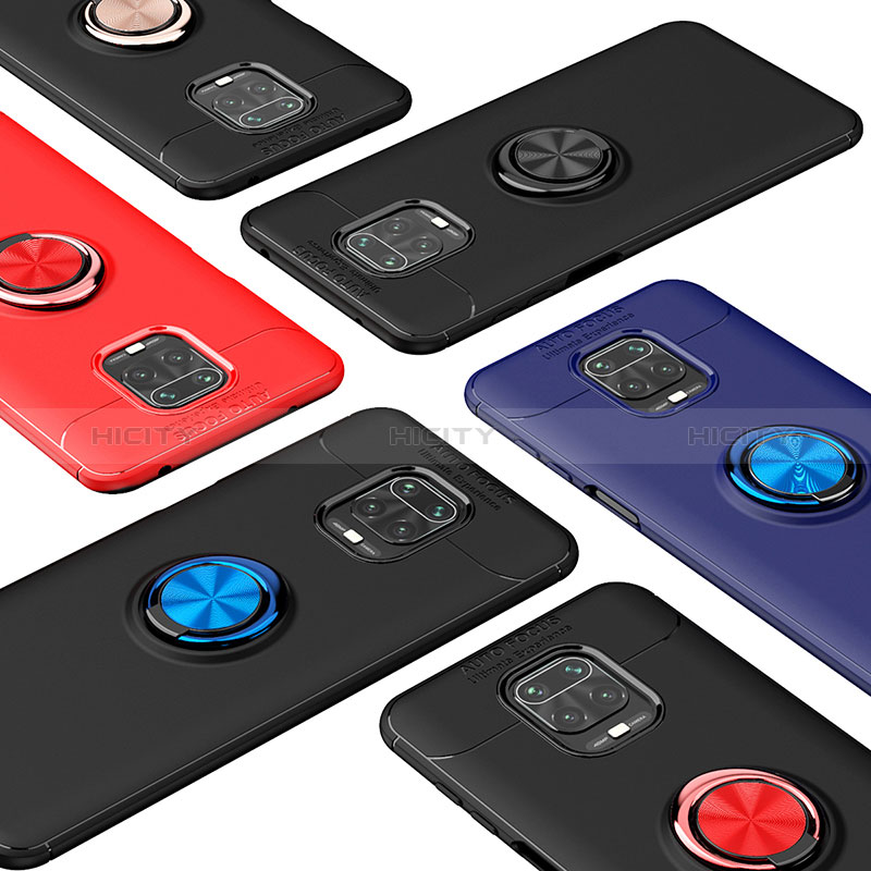 Funda Silicona Carcasa Ultrafina Goma con Magnetico Anillo de dedo Soporte SD1 para Xiaomi Redmi Note 9 Pro