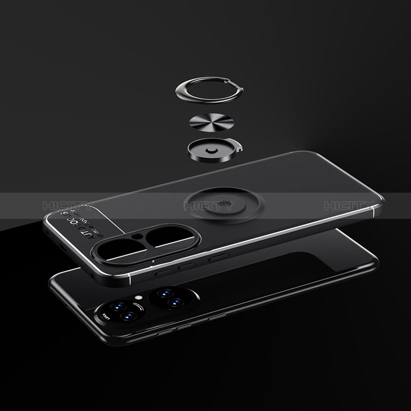 Funda Silicona Carcasa Ultrafina Goma con Magnetico Anillo de dedo Soporte SD2 para Huawei P50 Pro