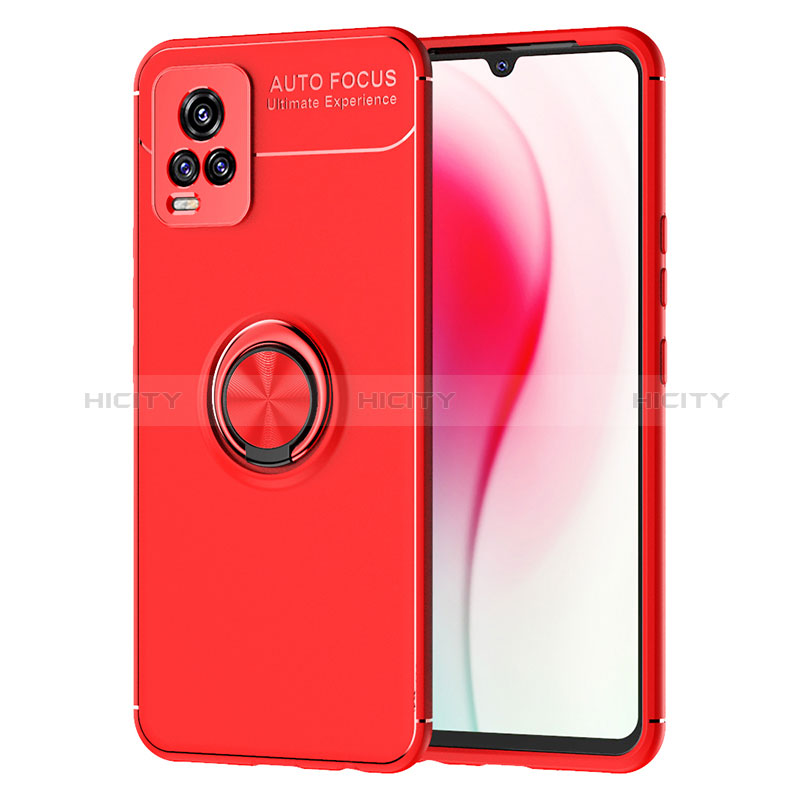 Funda Silicona Carcasa Ultrafina Goma con Magnetico Anillo de dedo Soporte SD2 para Vivo V20