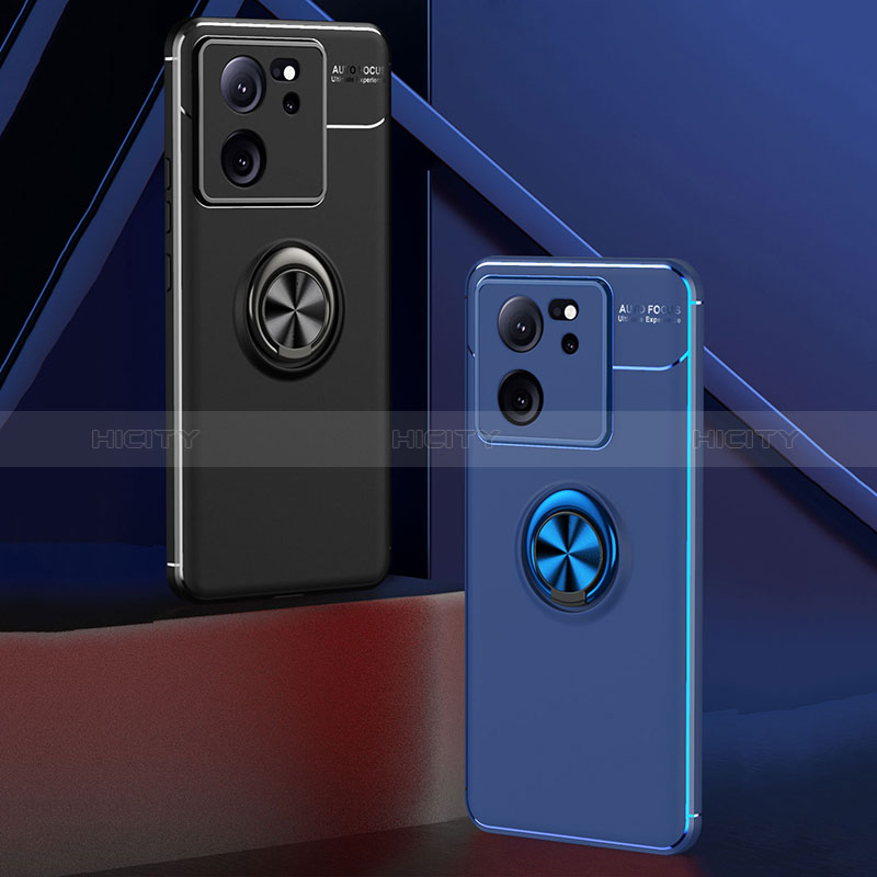 Funda Silicona Carcasa Ultrafina Goma con Magnetico Anillo de dedo Soporte SD2 para Xiaomi Mi 13T Pro 5G