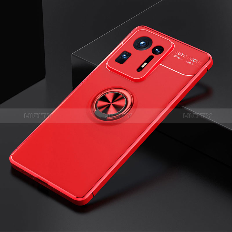 Funda Silicona Carcasa Ultrafina Goma con Magnetico Anillo de dedo Soporte SD2 para Xiaomi Mi Mix 4 5G Rojo