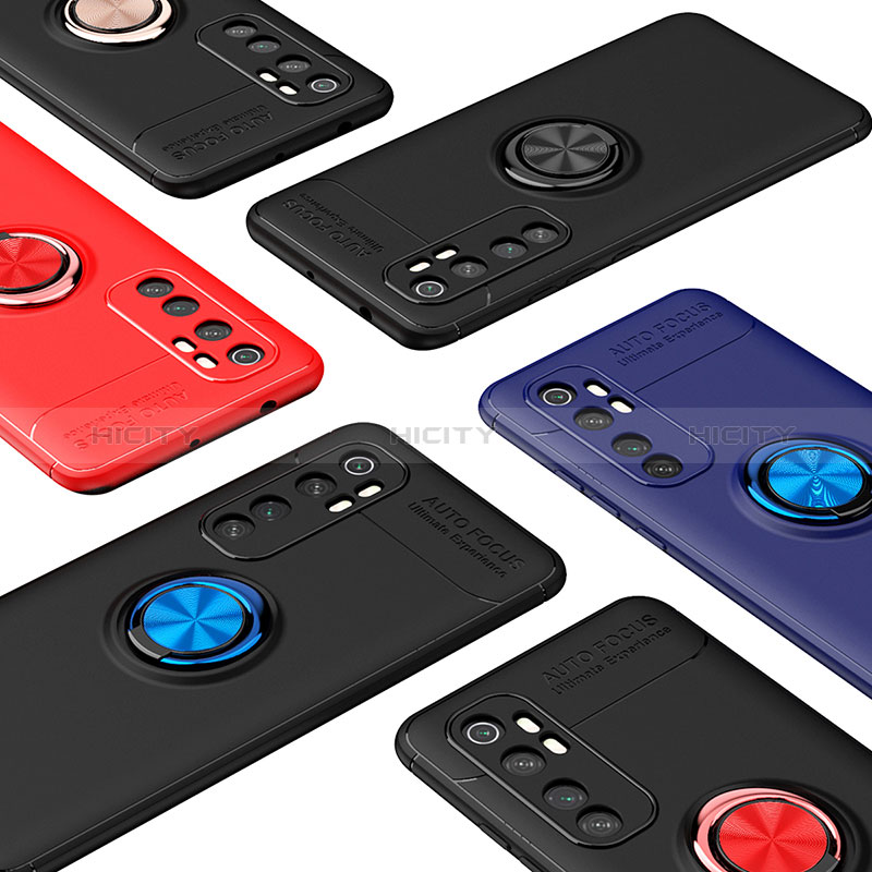 Funda Silicona Carcasa Ultrafina Goma con Magnetico Anillo de dedo Soporte SD2 para Xiaomi Mi Note 10 Lite