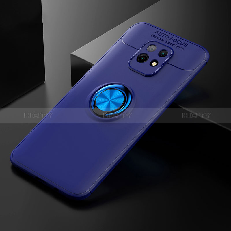 Funda Silicona Carcasa Ultrafina Goma con Magnetico Anillo de dedo Soporte SD2 para Xiaomi Redmi 10X 5G Azul