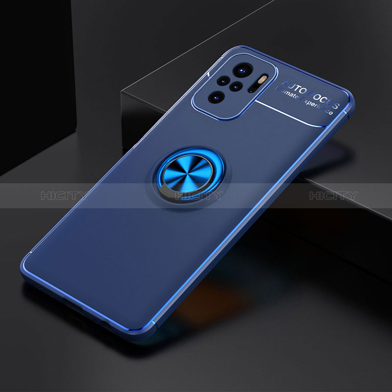 Funda Silicona Carcasa Ultrafina Goma con Magnetico Anillo de dedo Soporte SD2 para Xiaomi Redmi Note 10 4G