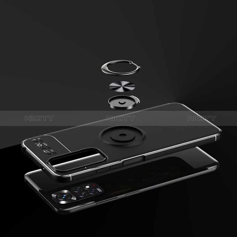 Funda Silicona Carcasa Ultrafina Goma con Magnetico Anillo de dedo Soporte SD2 para Xiaomi Redmi Note 11 4G (2022)